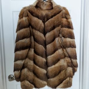 Genuine Vintage Brown Fur Coat EUC